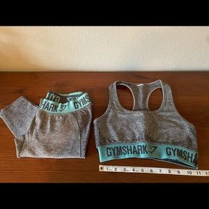GymShark Seamless Grey Leggings and Sports Bra
